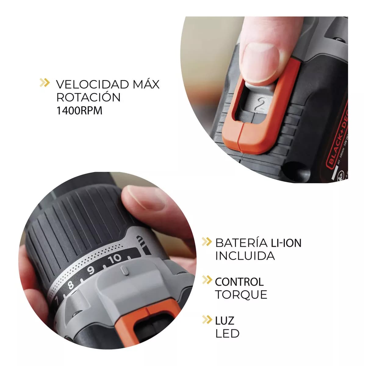 TALADRO PERCUTOR 10 MM 20V BLACK+DECKER - Image 3
